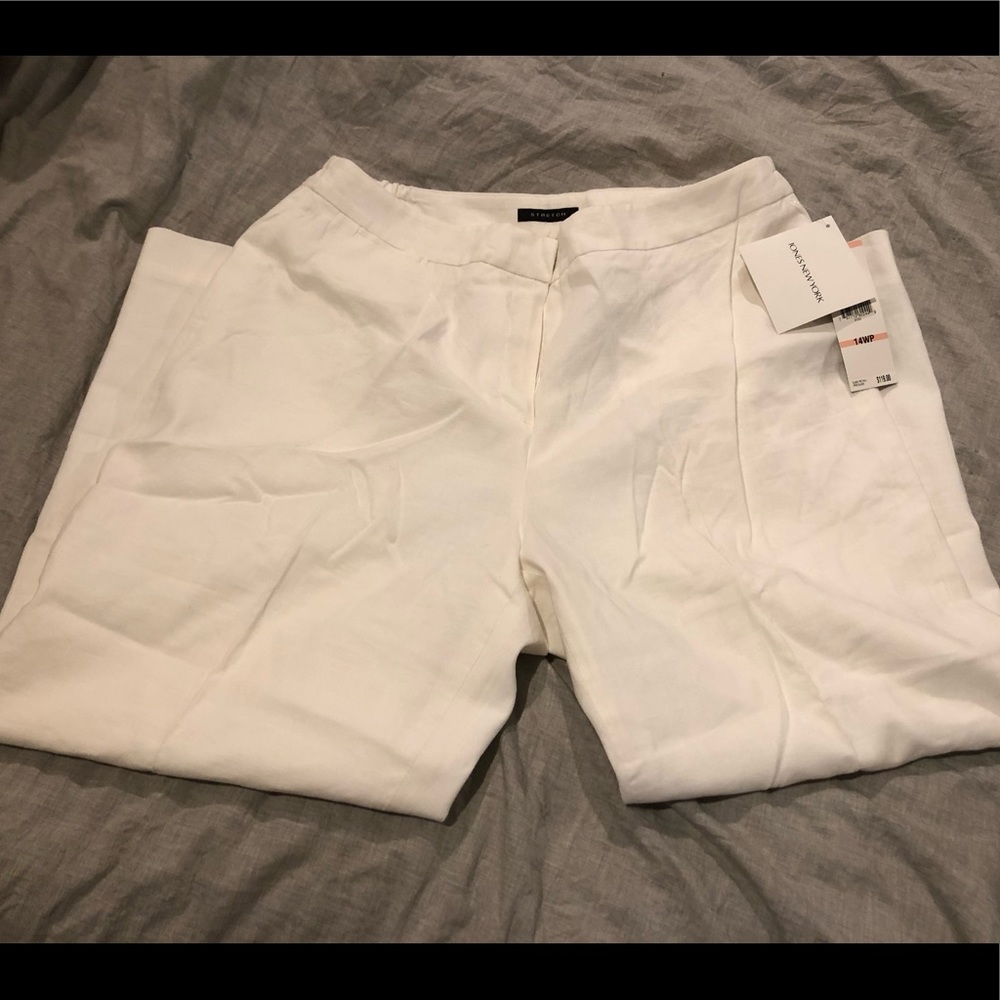 White linen pants